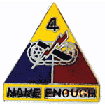  4th Armored Division Mil Hat Pin