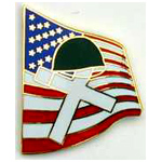  Memorial Flag Mil Hat Pin