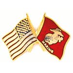 US & USMC Flags Mil Hat Pin US & USMC Flags Mil Hat Pin