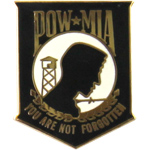 POW MIA 1" Blk Mil Hat Pin POW MIA 1" Blk Mil Hat Pin