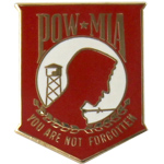 POW MIA "1 Red Mil Hat Pin POW MIA 1" Red Mil Hat Pin