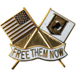POW Flag - Free Them Now Mil Hat Pin POW Flag - Free Them Now Mil Hat Pin