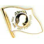 POW White Flag Mil Hat Pin POW White Flag Mil Hat Pin