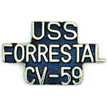 USS Forestall Script Mil Hat Pin USS Forestall Script Mil Hat Pin