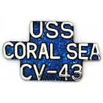 USS Coral Seas Script Mil Hat Pin USS Coral Seas Script Mil Hat Pin