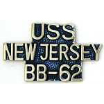 USS New Jersey Script Mil Hat Pin USS New Jersey Script Mil Hat Pin