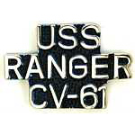 USS Ranger script Mil Hat Pin USS Ranger script Mil Hat Pin