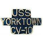USS Yorktown Script Mil Hat Pin USS Yorktown Script Mil Hat Pin
