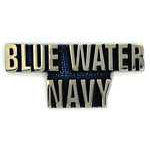  Blue Water Navy Script Mil Hat Pin