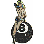  Lucky Lady 8 Air Plane Nose Art Mil Hat Pin