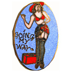  Going My Way Air Plane Nose Art Mil Hat Pin