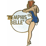  Memphis Belle(blue) Air Plane Nose Art Mil Hat Pin