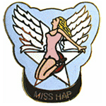  Miss Hap Air Plane Nose Art Mil Hat Pin