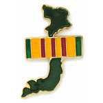  Map & Service Ribbon Mil Hat Pin