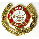  Fire Dept shield in wreath Misc Hat Pin