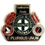  Burlington Northern Merger Hat Pin