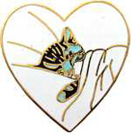 Chessie in a Heart Hat Pin Chessie in a Heart Hat Pin