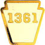  Pennsylvania Shield 1361 RR Hat Pin