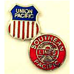 Union Pacific Southern Pacific RR Hat Pin Union Pacific Southern Pacific RR Hat Pin