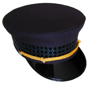 Gold Braided Black Conductor's / Brakeman's Hat