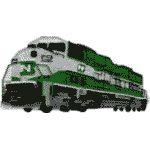 4in. RR Patch Burlington Northern Engine 4in. RR Patch Burlington Northern Engine